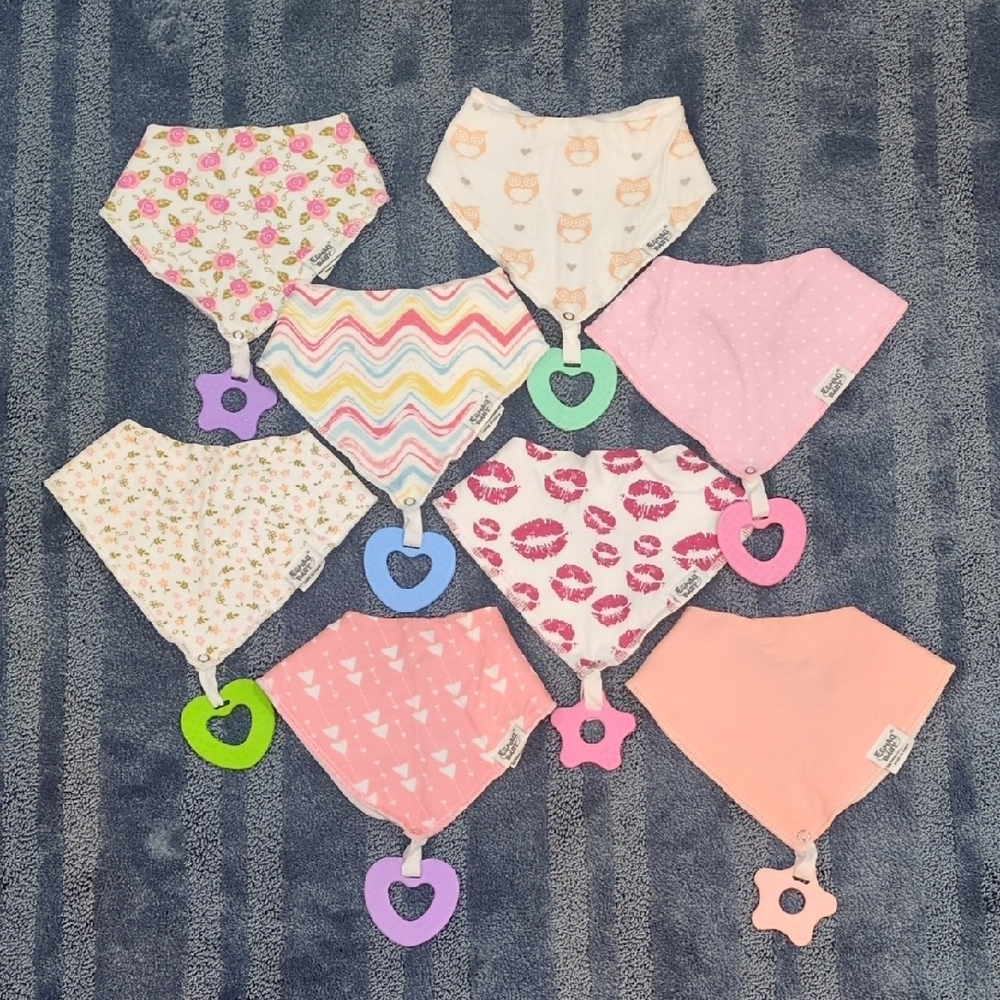 Baby Bandana Bib Set with Teethers